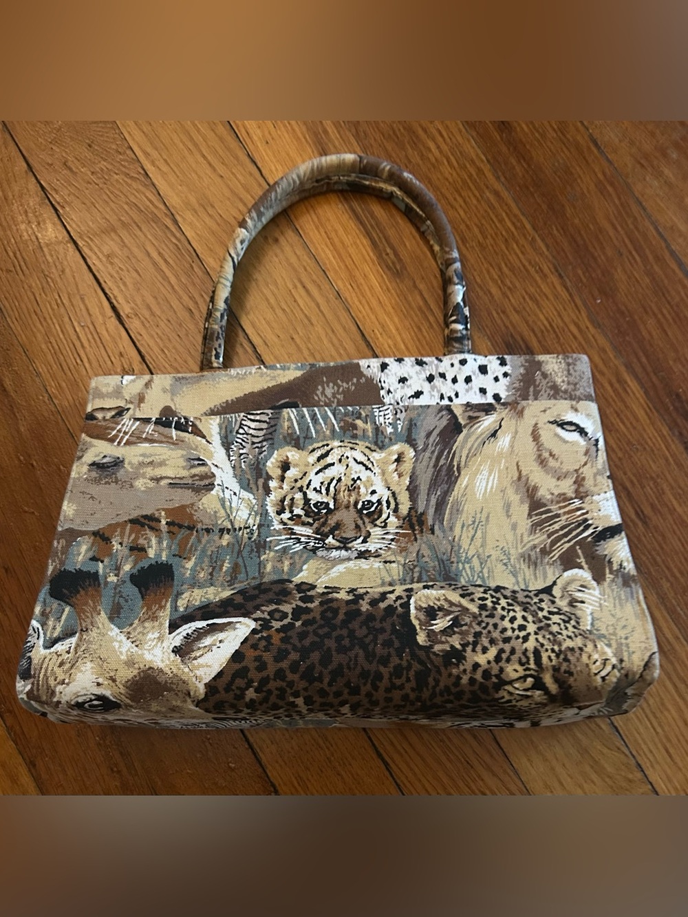 Margaret Smith Safari Animal Vintage  Handbag Tiger Leopard Lion Wildlife Purse